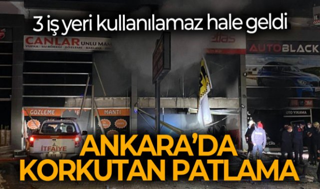 Ankara’da oto lastikçi dükkanında patlama: 3 iş yeri kullanılamaz hale geldi!