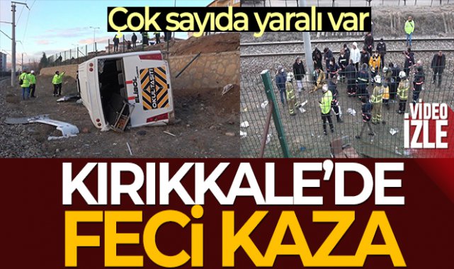 Kırıkkale'de işçi servisi devrildi: 15 yaralı!