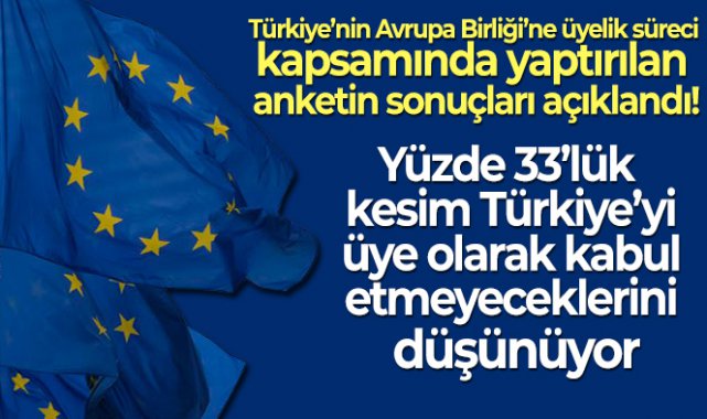 Vatandaşların yüzde 33’ü AB’nin Türkiye’yi üye olarak kabul etmeyeceğini düşünüyor!